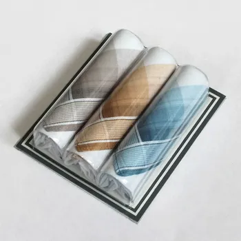 Látkový kapesník ETEX Pánské látkové kapesníky M14-4 světlé 3 kusy