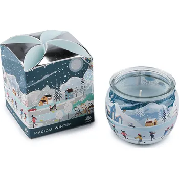Svíčka Vonná svíčka ve skle 90 g Varianta: 26 (Magical Winter) modrá ledová, Balení: 1 ks