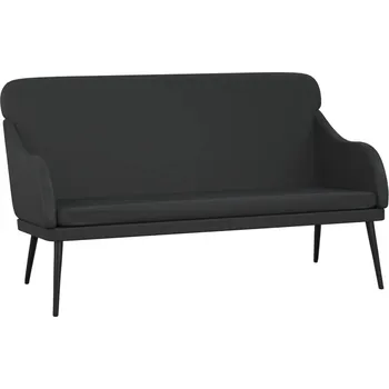 Čalouněná lavice černá, umělá kůže, 110x76x80 cm