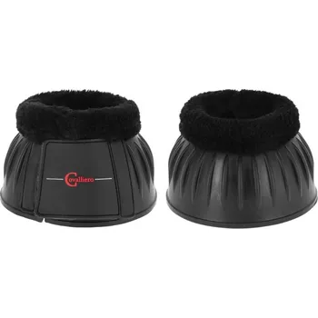 Koňské kamaše Zvony COVALLIERO gumové s beránkem černé XFULL