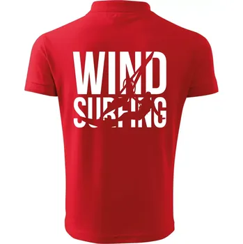Pánská košile Windsurfing nápis - Polokošile pánská Pique Polo 203 - 3XL ( Červená )