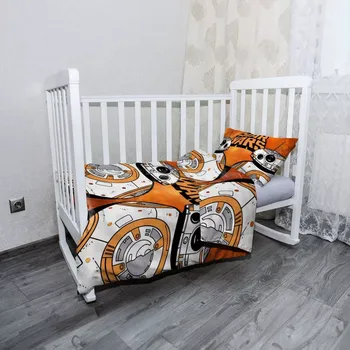 Povlečení Sablio Mikroplyšové dětské povlečení do postýlky Star Wars Ohnivé pozadí - 120x90 / 40x60