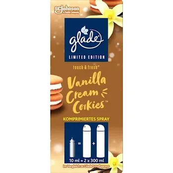 Osvěžovač vzduchu GLADE BRISE MINI SPRAY Osvěžovač vzduchu VANILLA CREAM COOKIES Náplň 10ml