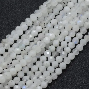 Přívěsek Měsíční kámen, korálek 3 mm, 113 ks fazetový