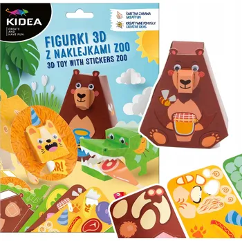 Figurka 3D Figurky ZOO s nálepkami Kidea – Sada zvířátek k sestavení