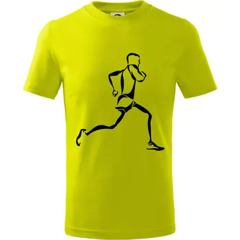 Běžec - Tričko dětské bavlněné - 98 cm / 2 roky ( Limetková )