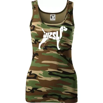 Dámské tričko Maďarský ohař - Dámské Maskáčové tílko - M ( Hnědý maskáč )