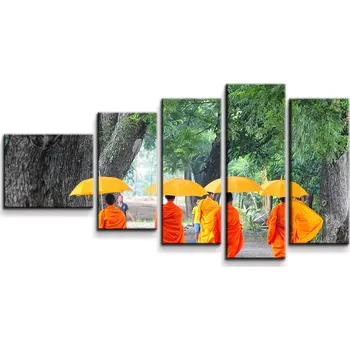 Obraz Sablio Obraz - 5-dílný Mniši - 100x60 cm