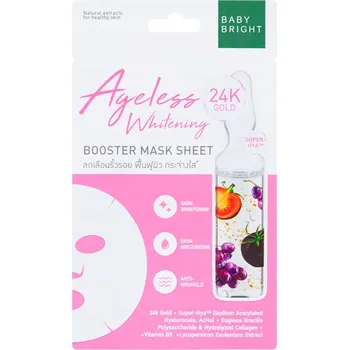Pleťová maska Thajská maska Baby Bright Ageless Whitening Booster Mask Sheet, 20 g