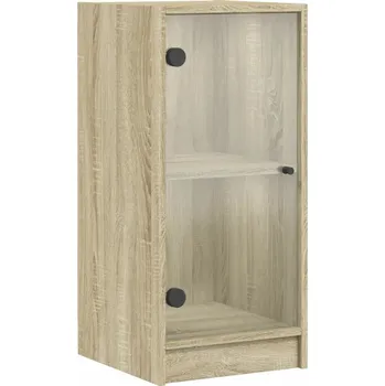 Komoda Boční skříňka se skleněnými dvířky, dub sonoma, 35x37x75,5 cm