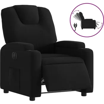 Křeslo Elektrické polohovací křeslo s držáky nápojů, černé, 74x88x97 cm