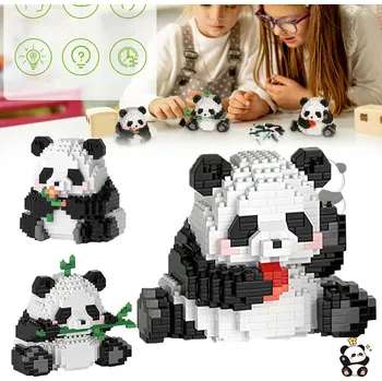 ostatní stavebnice STAVEBNICE PANDA PEJSEK ZVÍŘATA Z KOSTEK PRO CHLAPCE HOLČIČKY SKLÁDAČKA