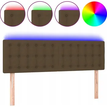 Čelo postele s nastavitelnou výškou a barevnými LED diodami, tmavě hnědá