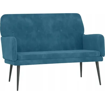 Zahradní lavice Čalouněná sametová lavička modrá 108x79x79 Cm