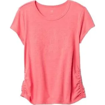 Dívčí tričko Dívčí tričko GAP V-LOGO SIDE RUCHED M Růžová