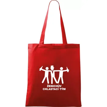 Nákupní taška Ženichův chlastací tým - Taška bavlněná - 42 x 38 cm ( Červená )