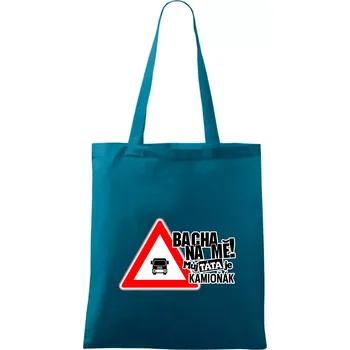Bacha na mě! Můj táta je kamioňák - Taška bavlněná - 42 x 38 cm ( Petrolejová )