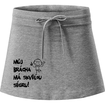 Dámská sukně Můj brácha má skvělou ségru - Sportovní sukně - two in one - XS ( Tmavě šedý melír )