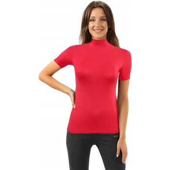Dámské tričko Sesto Senso Dámské Tričko s krátkým rukávem a rolákem, velikost XL, červené