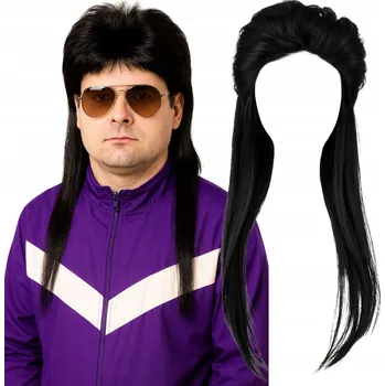 Karnevalová paruka Hopki paruka dlouhé vlasy černá