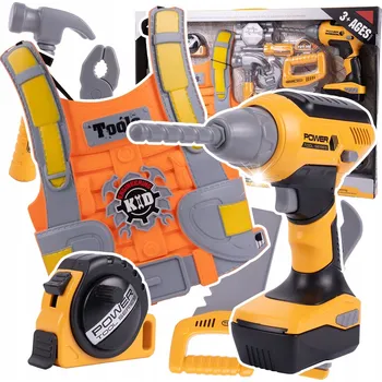 Sada Nářadí pro Kutily Dětské Nářadí Vrtačka LED Vesta