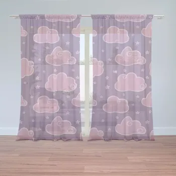 Záclona Sablio Záclony Růžové obláčky: 2ks 150x250cm