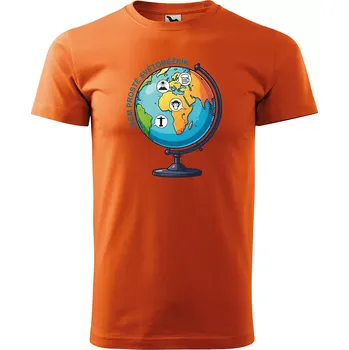 Sablio Tričko s potiskem Jsem prostě světoběžník - oranžové M