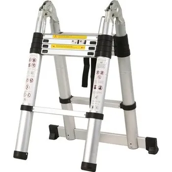 Žebřík Teleskopický žebřík, 2 x 1,6 m, M, stříbrná
