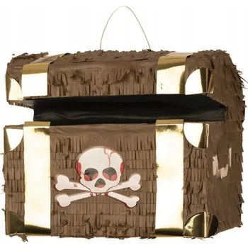 Úložný box Piniata Truhla s pokladem Pirátská na poklad Kufr Truhlice 30x26 cm.