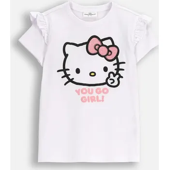 Dívčí tričko Dětské Tričko HELLO KITTY Bílé Dárek pro Dívky Velikost 104 Coccodrillo ZC