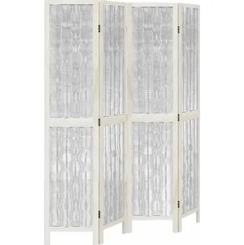 Paraván Paraván z větviček Vrby a dřeva Paulowni, bílý, 140-145 x 180 cm