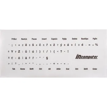 High Quality Přelepky na klávesnici - černý text, průhl. pozadí