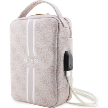 brašna na notebook Guess PU 4G Printed Stripes Travel Universal Bag Pink