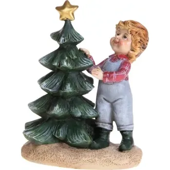 Vánoční dekorace Soška dítě u stromečku Cuccioli BRANDANI (barva - barevná)