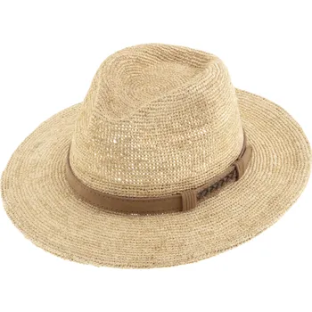 Klobouk Fiebig - Headwear since 1903 Fedora Raffia - slaměný béžový klobouk - Bestseller Velikost: 59 cm (L)