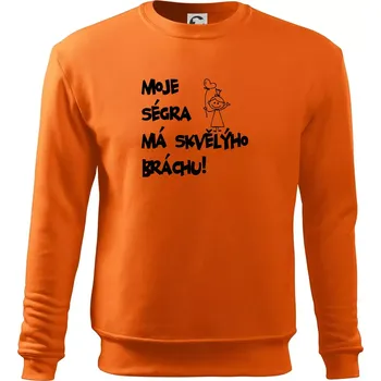 Pánská mikina Moje ségra má skvělýho bráchu - Mikina Essential pánská - XL ( Oranžová )