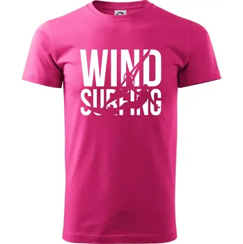 Pánská móda Windsurfing nápis - Klasické pánské triko vyšší gramáže - XL ( Purpurová )