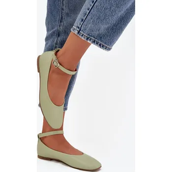 Dámské lodičky Boto Dámské baleríny s řemínkem a sponou Janelor Barva: Zelená, Velikost: 41