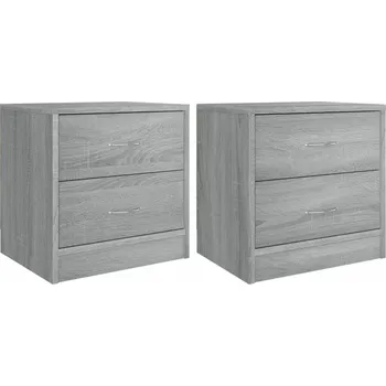 Noční stolek Noční stolek se 2 zásuvkami , šedý dub sonoma, 40 x 30 x 40 cm