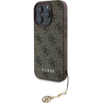Pouzdro na mobilní telefon Guess 4G Charm Zadní Kryt pro iPhone 16 Pro Tone on Tone Brown