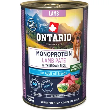 Krmivo pro psa Trixie Konzerva Ontario Adult monoprotein jehněčí pate s hnědou rýží 400g