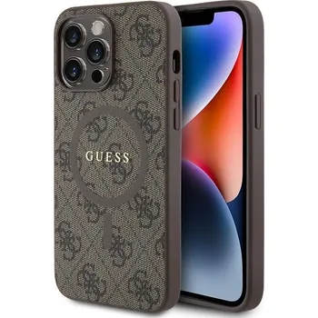 Pouzdro na mobilní telefon Guess PU Leather 4G Colored Ring MagSafe Zadní Kryt pro iPhone 14 Pro Max Brown
