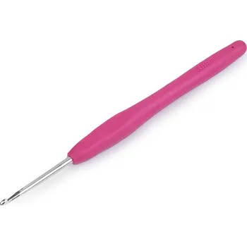 Jehlice Háček na háčkování se silikonovou rukojetí vel. 2-6, malé, 3 (3 mm) náhodná barva
