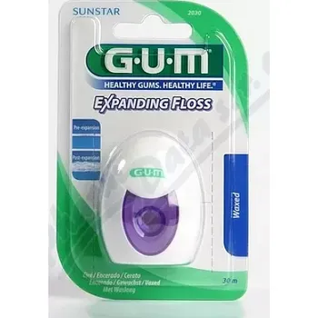 Zubní nit GUM nit Expanding voskovaná s mentolem 30m G2030MA