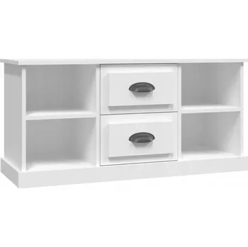 Televizní stolek TV stolek z dřevotřísky, bílý, 99,5x35,5x48 cm