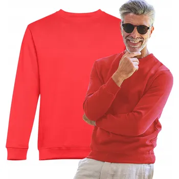 Pánská mikina Tepláková MIKINA basic unisex dámská pánská bez kapuce pro potisk červená 5XL