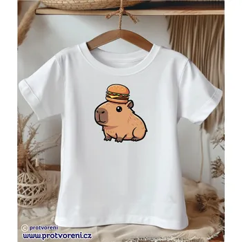 Chlapecké tričko Trička s potiskem Tričko s potiskem, dětské, KAPYBARA -s hamburgrem, 1 ks zvolte VELIKOST trička ZDE:: 7/8 let Beagle