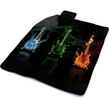 deka Sablio Plážová deka Kytary: 200x140 cm