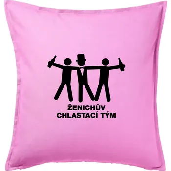 Polštář Ženichův chlastací tým - Polštář 50x50 - 50x50 - Pouze potah ( Růžová )