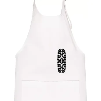 Kuchyňská zástěra Enduro / cross pneumatika - Dětská zástěra na vaření - Univerzální velikost ( Bílá )